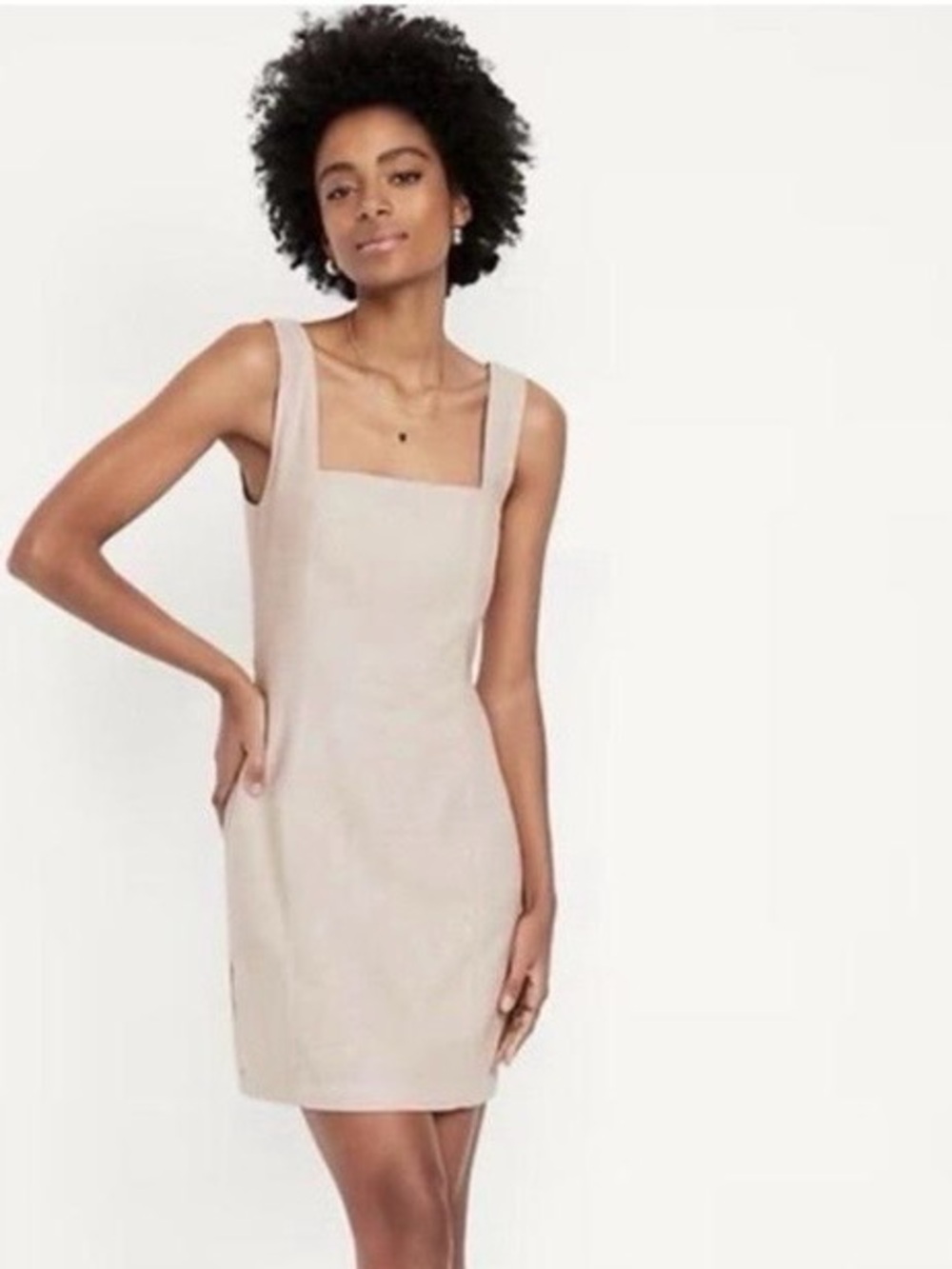 Old Navy Beige Linen Blend Dress NWOT PXL
